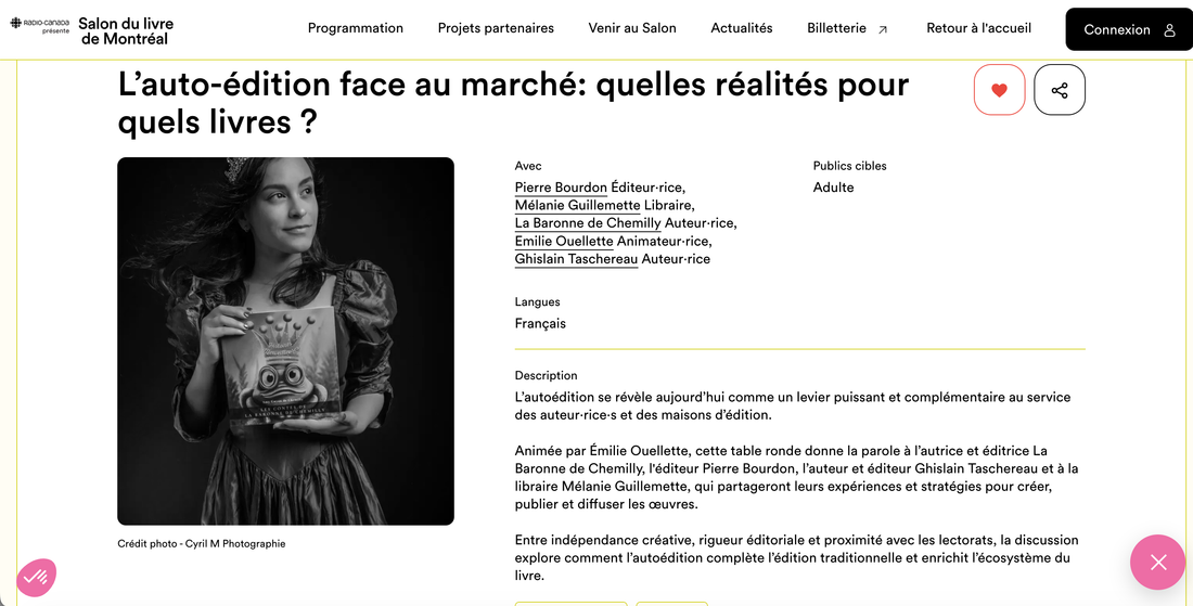 Invitée par le Salon du Livre de Montréal 2025