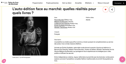 Invitée par le Salon du Livre de Montréal 2025