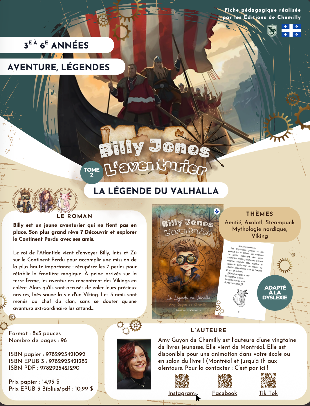 Fiche Pédagogique - Billy Jones L'Aventurier : La Légende du Valhalla (T.2)